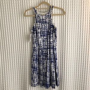 Brand New Blue and White Halter Neck Dress